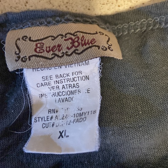 JR’s T-Shirt Grey w/Butterfly Motif XL Short Sleeve by EVER BLUE - Picture 8 of 8